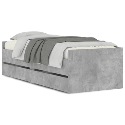 vidaXL Bed Frame | Concrete grey | Engineered wood | Small Single | Bed Frame