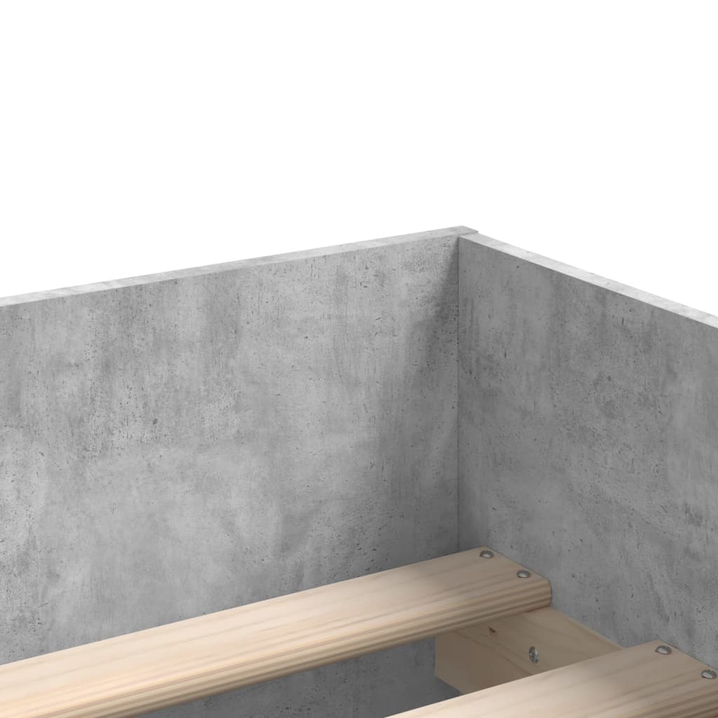 vidaXL Bed Frame | Concrete grey | Engineered wood | Small Single | Bed Frame