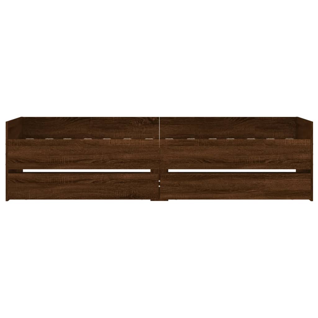 vidaXL Bed Frame without Mattress Brown Oak 75x190 cm Small Single Small Single