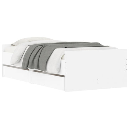 vidaXL Bed Frame | White | Engineered wood | Single | Bed Frame | Rectangular