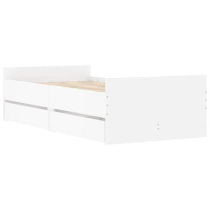 vidaXL Bed Frame | White | Engineered wood | Single | Bed Frame | Rectangular