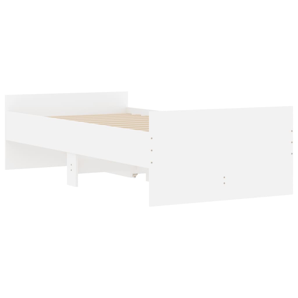 vidaXL Bed Frame | White | Engineered wood | Single | Bed Frame | Rectangular