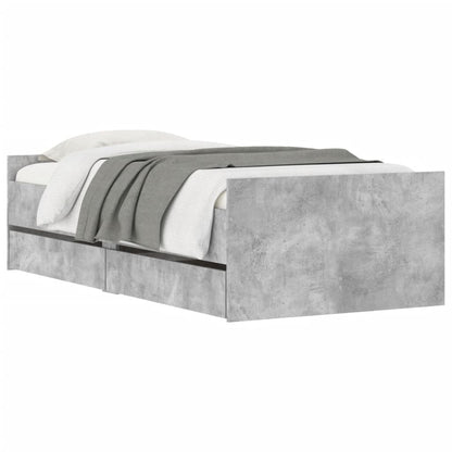 vidaXL Bed Frame | Concrete Grey | Engineered Wood | Single | Bed Frame
