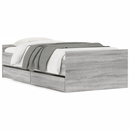 vidaXL Bed Frame | Grey sonoma | Engineered wood | Single | Bed Frame