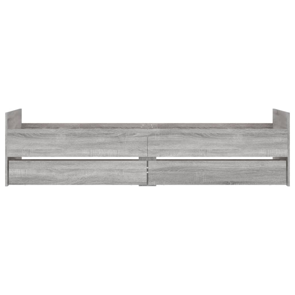 vidaXL Bed Frame | Grey sonoma | Engineered wood | Single | Bed Frame