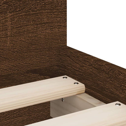 vidaXL Bed Frame | Brown oak | Engineered wood | Single | Bed Frame