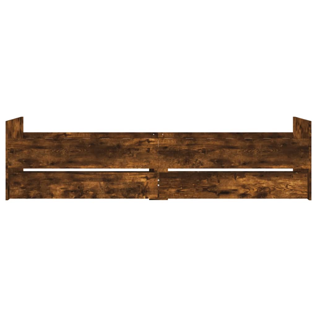 vidaXL Bed Frame with Drawers without Mattress Smoked Oak 90x200 cm