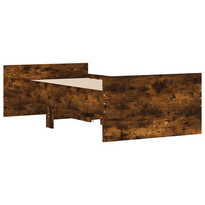 vidaXL Bed Frame with Drawers without Mattress Smoked Oak 90x200 cm