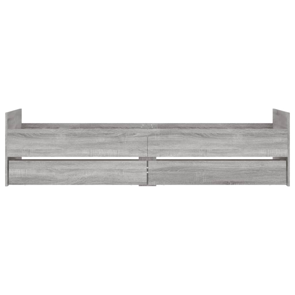 vidaXL Bed Frame with Drawers without Mattress Grey Sonoma 90x200 cm