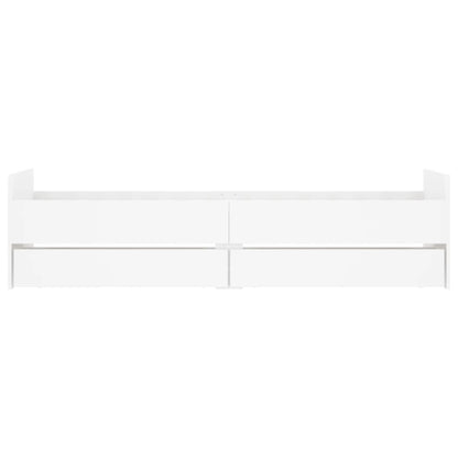 vidaXL Bed Frame with Drawers without Mattress White 90x190 cm Single