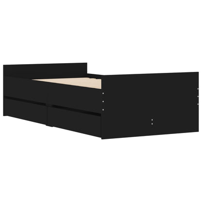 vidaXL Bed Frame | Black | Engineered wood, Plywood | Single | Bed Frame