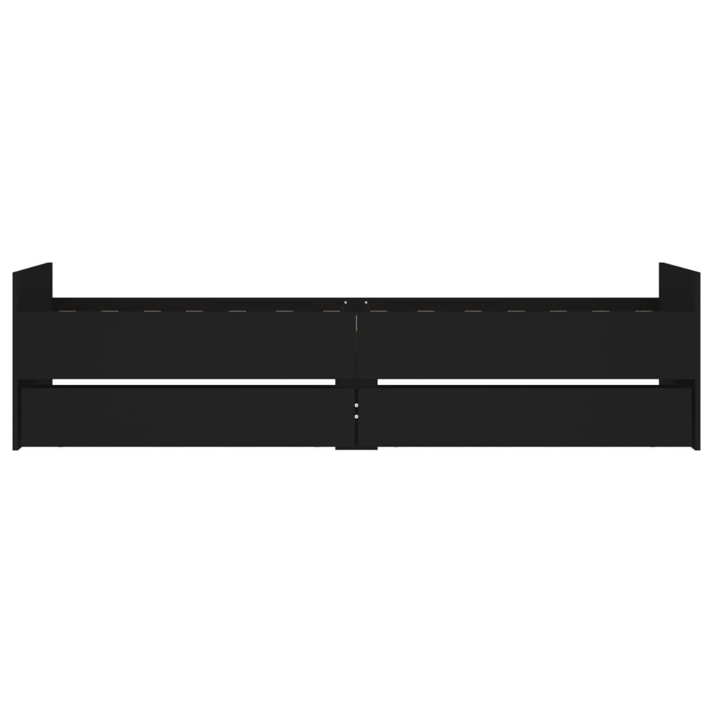 vidaXL Bed Frame | Black | Engineered wood, Plywood | Single | Bed Frame
