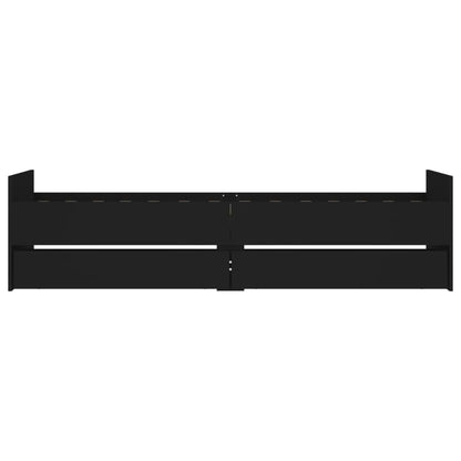 vidaXL Bed Frame | Black | Engineered wood, Plywood | Single | Bed Frame