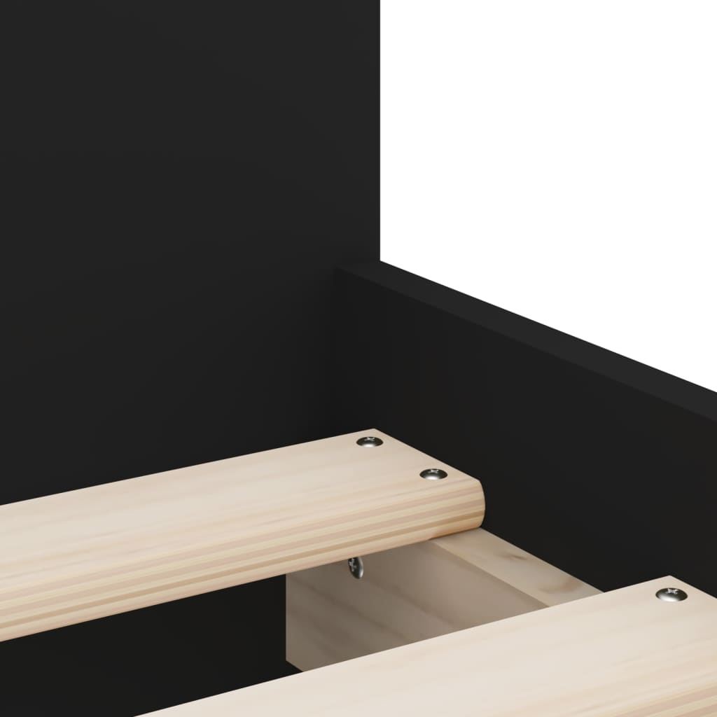 vidaXL Bed Frame | Black | Engineered wood, Plywood | Single | Bed Frame