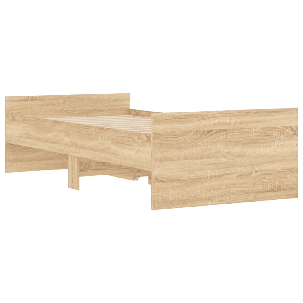 vidaXL Bed Frame | Sonoma oak | Engineered wood | Single | Bed Frame