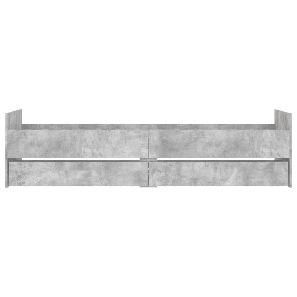 vidaXL Bed Frame | Concrete grey | Engineered Wood | 90x190 cm Single