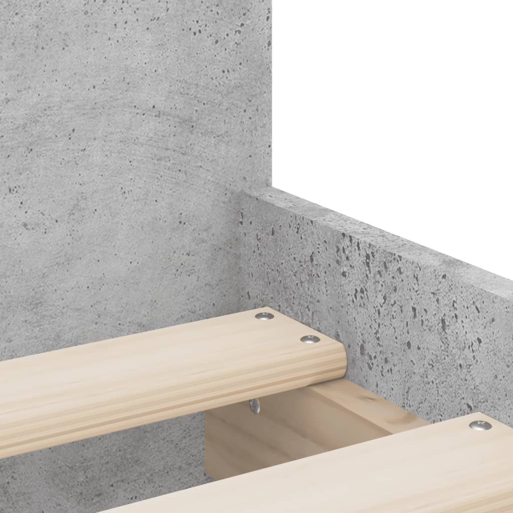 vidaXL Bed Frame | Concrete grey | Engineered Wood | 90x190 cm Single