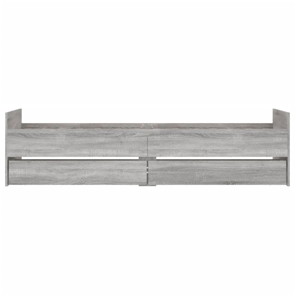 vidaXL Bed Frame with Drawers without Mattress Grey Sonoma 90x190 cm Single