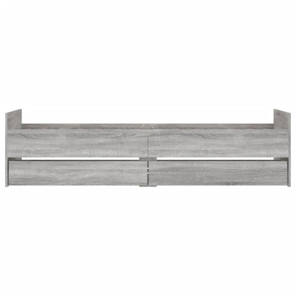 vidaXL Bed Frame with Drawers without Mattress Grey Sonoma 90x190 cm Single