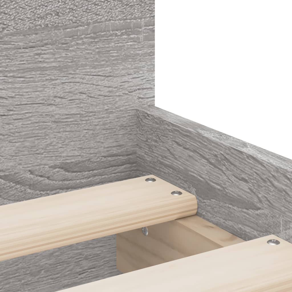 vidaXL Bed Frame with Drawers without Mattress Grey Sonoma 90x190 cm Single