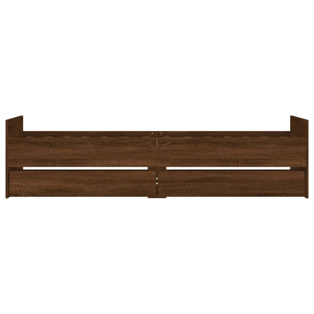 vidaXL Bed Frame | Brown Oak | Engineered wood | Single | Bed Frame