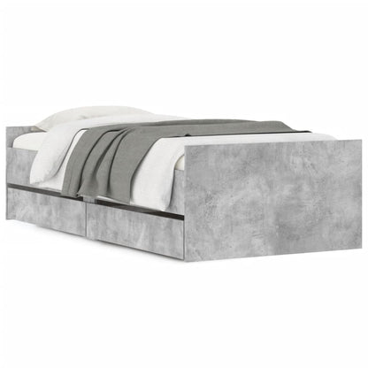 vidaXL Bed Frame without Mattress Concrete Grey 75x190 cm Small Single Small Single
