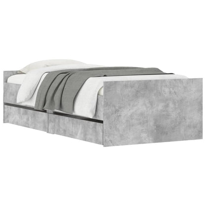 vidaXL Bed Frame without Mattress Concrete Grey 75x190 cm Small Single Small Single