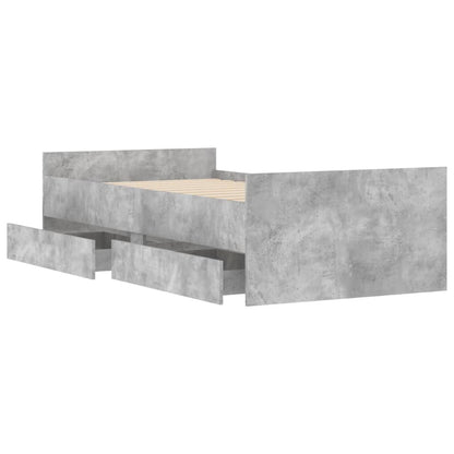 vidaXL Bed Frame without Mattress Concrete Grey 75x190 cm Small Single Small Single