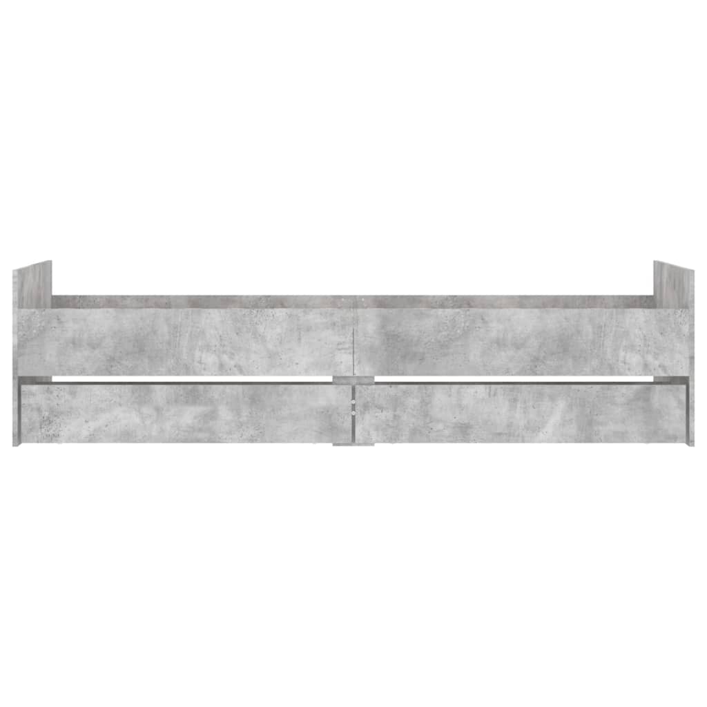 vidaXL Bed Frame without Mattress Concrete Grey 75x190 cm Small Single Small Single