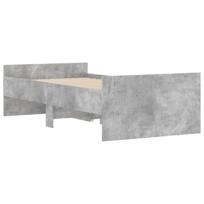 vidaXL Bed Frame without Mattress Concrete Grey 75x190 cm Small Single Small Single