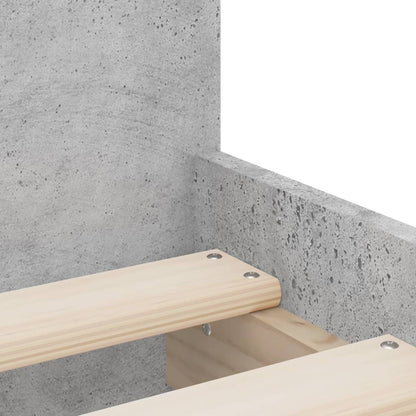 vidaXL Bed Frame without Mattress Concrete Grey 75x190 cm Small Single Small Single