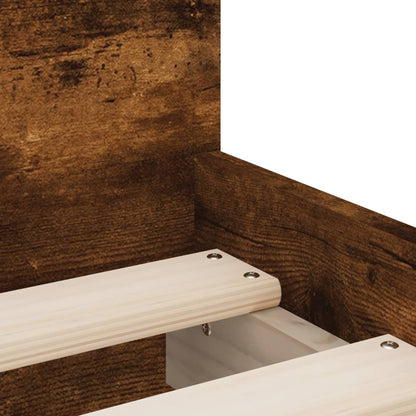vidaXL Bed Frame without Mattress Smoked Oak 75x190 cm Small Single Small Single