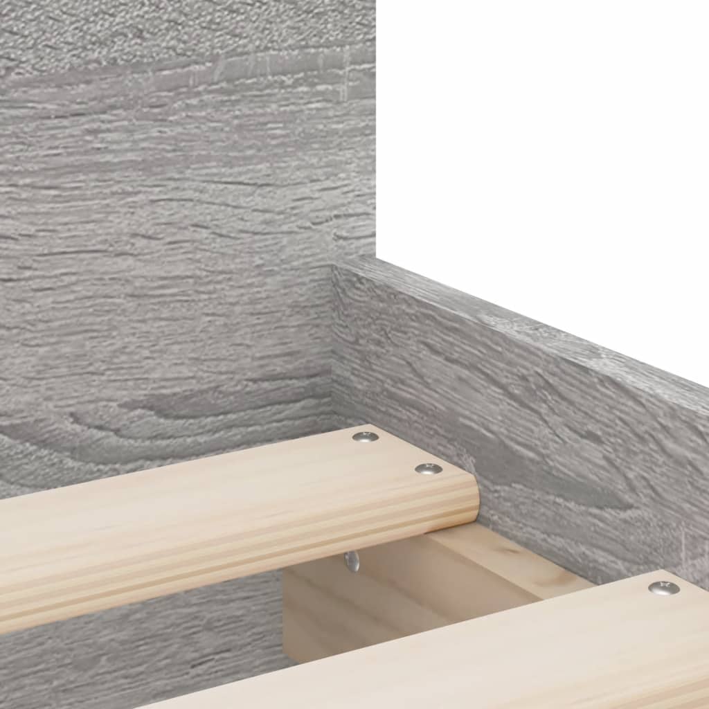 vidaXL Bed Frame without Mattress Grey Sonoma 75x190 cm Small Single Small Single