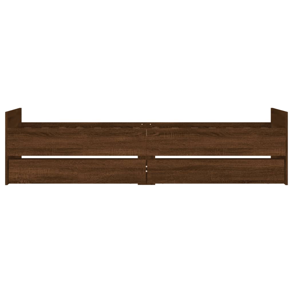 vidaXL Bed Frame without Mattress Brown Oak 75x190 cm Small Single Small Single