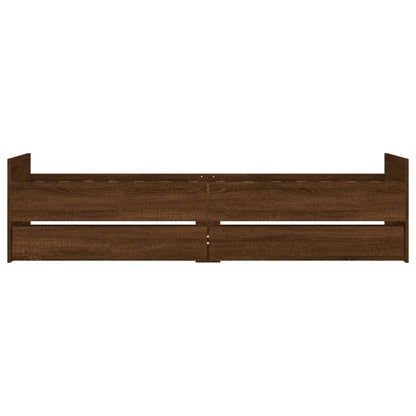 vidaXL Bed Frame without Mattress Brown Oak 75x190 cm Small Single Small Single