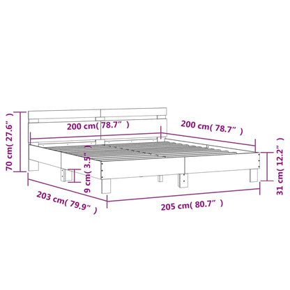 vidaXL Bed Frame | White | Engineered wood, Plywood | 200x200 cm | Modern