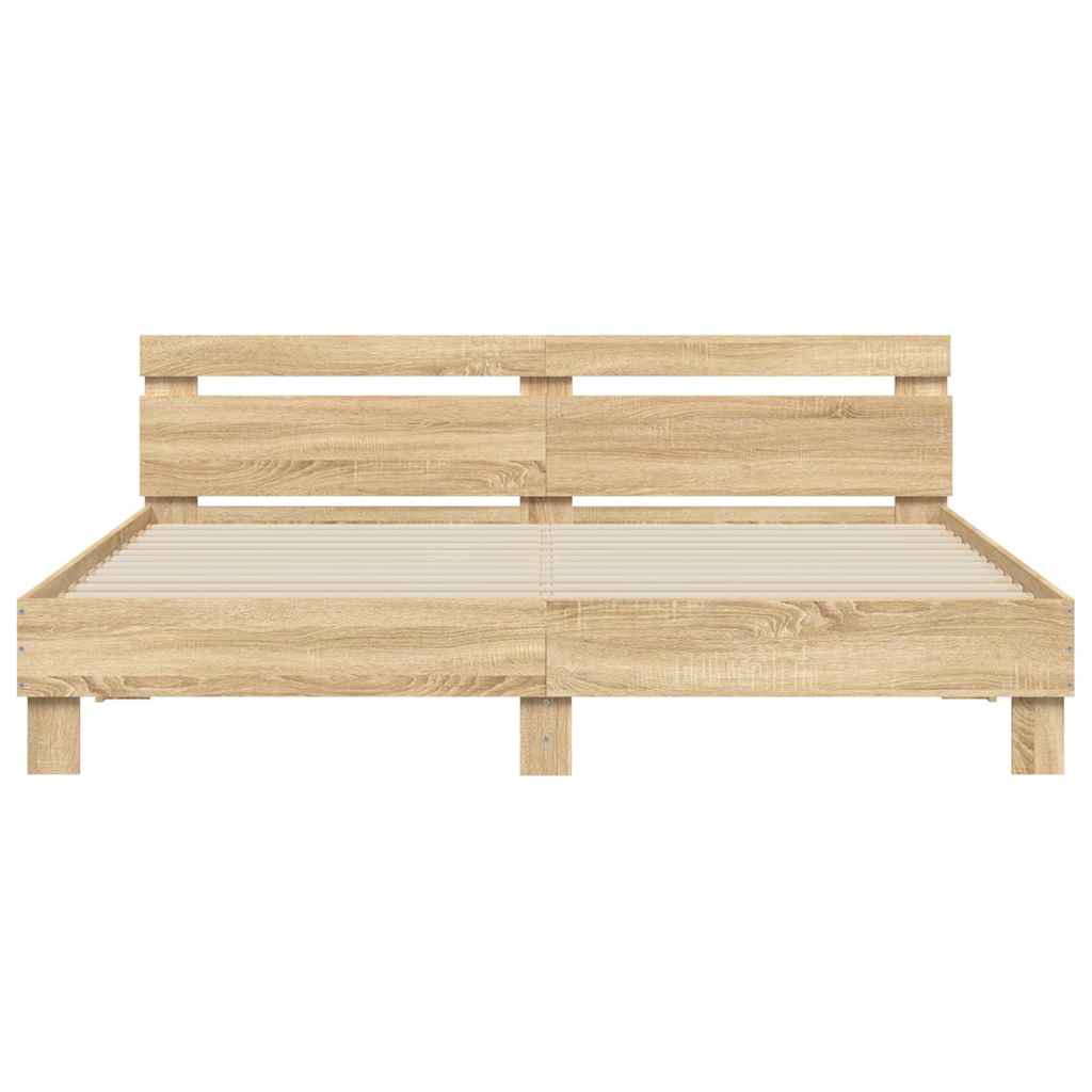 vidaXL Bed Frame | Sonoma Oak | Engineered Wood | Double | Durable | Bed Frame