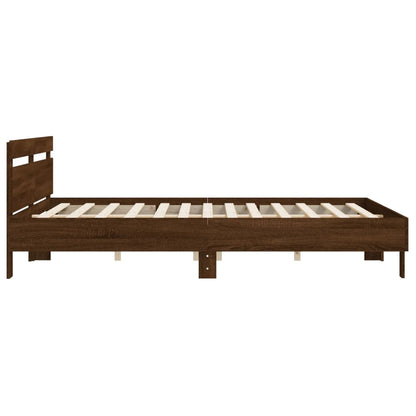 vidaXL Bed Frame | Brown Oak | Engineered Wood, Plywood | Double | Durable