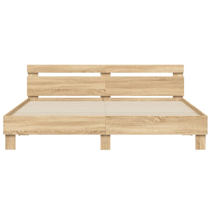 vidaXL Bed Frame | Sonoma oak | Engineered wood, Plywood | Super King | Durable
