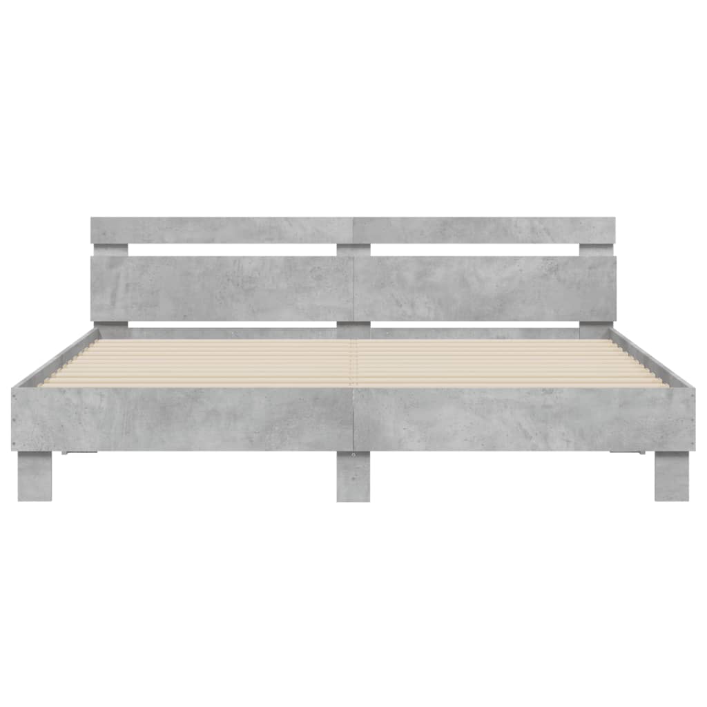 vidaXL Bed Frame | Concrete Grey | Engineered Wood, Plywood | Super King