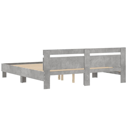vidaXL Bed Frame | Concrete Grey | Engineered Wood, Plywood | Super King
