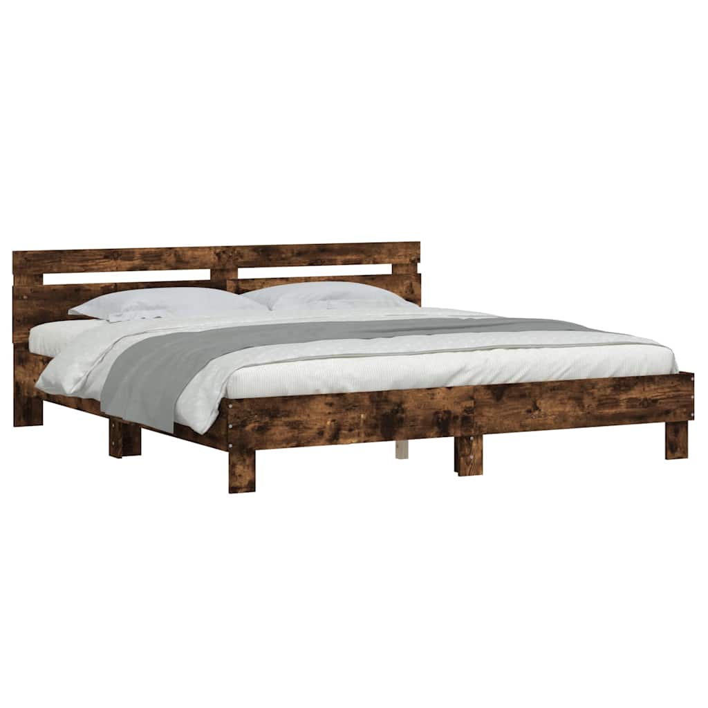 vidaXL Bed Frame | Smoked Oak | Engineered wood | Super King Size | Durable