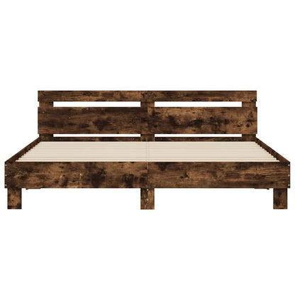 vidaXL Bed Frame | Smoked Oak | Engineered wood | Super King Size | Durable