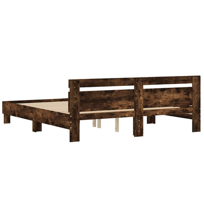 vidaXL Bed Frame | Smoked Oak | Engineered wood | Super King Size | Durable