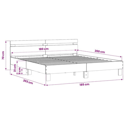 vidaXL Bed Frame | Smoked Oak | Engineered wood | Super King Size | Durable