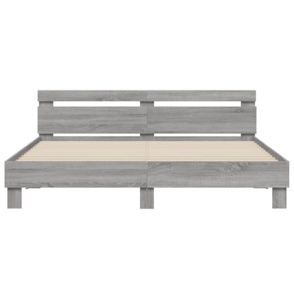 vidaXL Bed Frame without Mattress Grey Sonoma 180x200 cm Super King