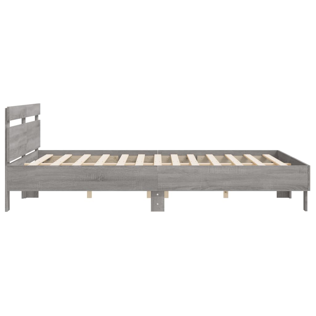 vidaXL Bed Frame without Mattress Grey Sonoma 180x200 cm Super King