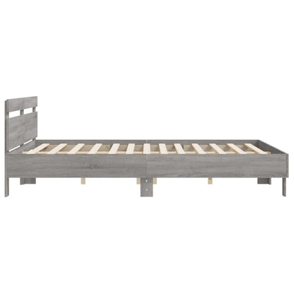 vidaXL Bed Frame without Mattress Grey Sonoma 180x200 cm Super King
