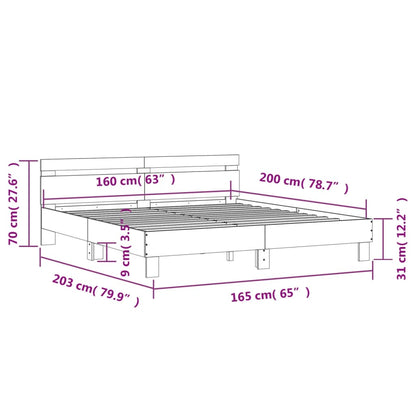 vidaXL Bed Frame without Mattress White 160x200 cm