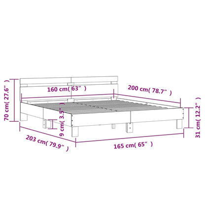 vidaXL Bed Frame without Mattress Black 160x200 cm